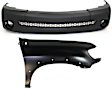 2-Piece Kit, Front Primed Bumper Cover, Standard Cab Pickup (Regular Cab), For Models With Fender Flares, Includes (1) Bumper Cover and (1) Fender