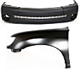 2-Piece Kit, Front Primed Bumper Cover, Standard Cab Pickup (Regular Cab), For Models Without Fender Flares, Includes (1) Bumper Cover and (1) Fender
