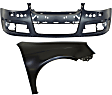 2-Piece Kit, Front Primed Bumper Cover, Includes (1) Bumper Cover and (1) Fender