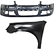 2-Piece Kit, Front Primed Bumper Cover, Includes (1) Bumper Cover and (1) Fender
