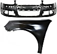 2-Piece Kit, Front Primed Bumper Cover, CAPA Certified, Includes (1) Bumper Cover and (1) Fender