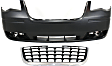 2-Piece Kit, Front Primed Bumper Cover, For Models Without Chrome Insert, Includes (1) Bumper Cover and (1) Grille