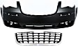 2-Piece Kit, Front Primed Bumper Cover, For Models With Chrome Insert, Includes (1) Bumper Cover and (1) Grille