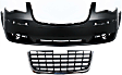 2-Piece Kit, Front Primed Bumper Cover, For Models With Chrome Insert, Includes (1) Bumper Cover and (1) Grille