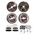 2018 Toyota Sienna - 4-Wheel Set Front and Rear Brake Disc and Pad Kit, Natural Finish, Plain Surface, 5 Lugs, Front-327.91 mm/Rear-309.12 mm, Ceramic, 3.5L 6Cyl, Includes (2) Brake Pad Set and (4) Brake Disc