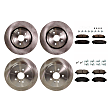 2012 Toyota Highlander - 8-Piece Kit Front and Rear Brake Disc and Pad Kit, Plain Surface, 5 Lugs, Ceramic, 3.5L 6Cyl, Pro-Line Series  Includes (4) Brake Disc and (2) Brake Pad Set