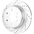 2013 Cadillac Escalade EXT - 4-Piece Kit Rear Brake Disc and Pad Kit, Cross-drilled and Slotted, 6 Lugs, 344.93 mm, Ceramic, 6.2L 8Cyl, Pro-Line Series  Includes (2) Brake Disc and (1) Brake Pad Set