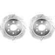 2013 Cadillac Escalade EXT - 4-Piece Kit Rear Brake Disc and Pad Kit, Cross-drilled and Slotted, 6 Lugs, 344.93 mm, Ceramic, 6.2L 8Cyl, Pro-Line Series  Includes (2) Brake Disc and (1) Brake Pad Set