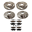 2005 Dodge Grand Caravan - 4-Wheel Set Front and Rear Brake Disc and Pad Kit, Natural Finish, Plain Surface, 5 Lugs, Front-280.92 mm/Rear-289.81 mm, Ceramic, With Rear Disc Brake, 3.8L 6Cyl, Includes (2) Brake Pad Set and (4) Brake Disc
