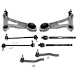 8-Piece Kit Front, Driver and Passenger Side Control Arm, Includes (2) Control Arm, (2) Sway Bar Link, and (4) Tie Rod End