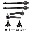 6-Piece Kit Front, Driver and Passenger Side, Lower Ball Joint, Includes (2) Ball Joint and (4) Tie Rod End