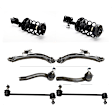 8-Piece Kit Front, Driver and Passenger Side Shock Absorber and Strut Assembly, Includes (2) Control Arm, (2) Loaded Strut, (2) Sway Bar Link, and (2) Tie Rod End