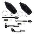 6-Piece Kit Front, Driver and Passenger Side, Inner and Outer Tie Rod End, Includes (2) Steering Rack Boot and (4) Tie Rod End