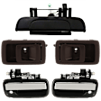 2002 Toyota Tacoma Pre Runner - 5-Piece Kit Front, Driver and Passenger Side Chrome Lever with Black Bezel Exterior Door Handle, With Key Hole, 2-Door, Standard Cab Pickup,  Includes (2) Exterior Door Handle, (2) Interior Door Handle, and (1) Tailgate Handle