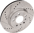 4-Wheel Set Front and Rear Brake Disc and Pad Kit, Cross-drilled and Slotted Front-303 mm/Rear-278 mm, Includes (4) Disc and (2) Pad Set
