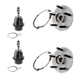 2-Wheel Set Front, Driver and Passenger Side Wheel Hub, Includes (2) Ball Joint and (2) Wheel Hub