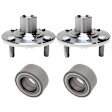 2-Wheel Set Front, Driver and Passenger Side Wheel Hub, Includes (2) Wheel Bearing and (2) Wheel Hub