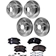 4-Wheel Set Front and Rear Brake Disc and Pad Kit, Plain Surface, Front-275 mm/Rear-294.89 mm, Includes (4) Brake Disc and (2) Brake Pad Set