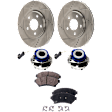 2-Wheel Set Front Brake Disc and Pad Kit, Includes (2) Brake Disc, (1) Brake Pad Set, and (2) Wheel Hub