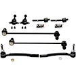 8-Piece Kit Front, Driver and Passenger Side, Inner and Outer Tie Rod End, Includes (4) Tie Rod End, (2) Sway Bar Link and (2) Ball Joint