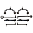 8-Piece Kit Front, Driver and Passenger Side, Upper and Lower, Frontward and Rearward Control Arm, Includes (6) Control Arm and (2) Sway Bar Link