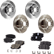 4-Wheel Set Front and Rear Brake Disc and Pad Kit, Plain Surface 5 Lugs Front-321.06 mm/Rear-303.02 mm, Includes (4) Brake Disc and (2) Brake Pad Set