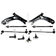 10-Piece Kit Front, Driver and Passenger Side, Lower Control Arm, Includes (2) Ball Joint, (2) Control Arm, (2) Sway Bar Link, and (4) Tie Rod End
