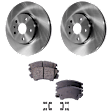 2-Wheel Set Front Brake Disc and Pad Kit, Plain Surface 5 Lugs 321.06 mm, Includes (2) Brake Disc and (1) Brake Pad Set