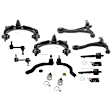 2003 Honda Accord - 12-Piece Kit Front, Driver and Passenger Side, Upper and Lower Control Arm, 4-Door Transaxle, Manual Transmission, Sedan,  Includes (2) Ball Joint, (4) Control Arm, (2) Sway Bar Link, and (4) Tie Rod End