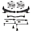12-Piece Kit Front, Driver and Passenger Side, Lower Control Arm, Includes (2) Ball Joint, (2) Control Arm, (2) Sway Bar Link, (4) Tie Rod End, and (2) Wheel Hub