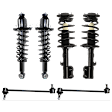 6-Piece Kit Front and Rear, Driver and Passenger Side Shock Absorber and Strut Assembly, Includes (4) Loaded Strut and (2) Sway Bar Link