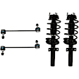 4-Piece Kit Front, Driver and Passenger Side Shock Absorber and Strut Assembly, Includes (2) Shock Absorber and Strut Assembly and (2) Sway Bar Link