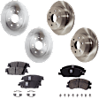 4-Wheel Set Front and Rear Brake Disc and Pad Kit, Plain Surface, Includes (4) Disc and (2) Pad Set