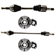 4-Piece Kit Front, Driver and Passenger Side Axle Assembly, Includes (2) Axle Assembly and (2) Wheel Hub