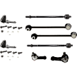 8-Piece Kit Front, Driver and Passenger Side, Lower Ball Joint, Includes (2) Ball Joint, (2) Sway Bar Link, and (4) Tie Rod End