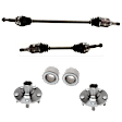 6-Piece Kit Front, Driver and Passenger Side Axle Assembly, Includes (2) Axle Assembly, (2) Wheel Bearing, and (2) Wheel Hub