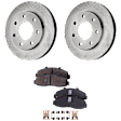 2-Wheel Set Front Brake Disc and Pad Kit, Plain Surface 307.85 mm 4WD, Includes (2) Brake Disc and (1) Brake Pad Set