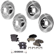 4-Wheel Set Front and Rear Brake Disc and Pad Kit, Plain Surface Front-281.94 mm/Rear-260 mm, Includes (4) Brake Disc and (2) Brake Pad Set