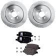 2-Wheel Set Rear Brake Disc and Pad Kit, Plain Surface 352.04 mm, Includes (2) Brake Disc and (1) Brake Pad Set