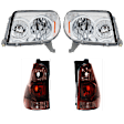 4-Piece Kit Driver and Passenger Side Headlight, Includes (2) Headlight and (2) Tail Light