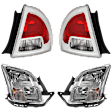 2006-2009 Ford Fusion - 4-Piece Kit Driver and Passenger Side Headlight, Includes (2) Headlight and (2) Tail Light