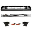 1993 Mazda B2200 - 6-Piece Kit Front, Center Bumper, RWD, For Models Without Bumper End Caps, Chrome, Includes (1) Bumper, (2) Bumper End, (2) Turn Signal Light, and (1) Valance