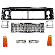 1996 Jeep Cherokee - 8-Piece Kit Header Panel,  Includes (1) Grille Assembly, (1) Header Panel, (2) Headlight Door, (2) Side Marker, and (2) Turn Signal Light