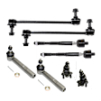 8-Piece Kit Front, Driver and Passenger Side, Lower Ball Joint, Includes (2) Ball Joint, (2) Sway Bar Link, and (4) Tie Rod End