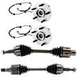 4-Piece Kit Front, Driver and Passenger Side Axle Assembly, Includes (2) Axle Assembly and (2) Wheel Hub