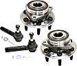 2-Wheel Set Front or Rear, Driver and Passenger Side Wheel Hub, 6 Lugs, With Bearing, Includes (2) Tie Rod End and (2) Wheel Hub