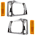 4-Piece Kit Driver and Passenger Side Headlight Door, Includes (2) Corner Light and (2) Headlight Door