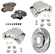 2-Wheel Set Front Brake Kit With Calipers, Plain Surface 280.92 mm Ceramic FWD, Includes (2) Brake Caliper, (2) Brake Disc and (1) Brake Pad Set
