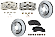 2-Wheel Set Front Brake Kit With Calipers, Plain Surface 350.01 mm Semi-metallic, Includes (2) Brake Caliper, (2) Brake Disc and (1) Brake Pad Set