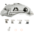 4-Wheel Set Front and Rear Brake Kit With Calipers, Front-Plain Surface/Rear-Cross-drilled and Slotted Front-355.09 mm/Rear-357.12 mm Semi-metallic, Includes (4) Caliper, (4) Disc and (1) Pad Set